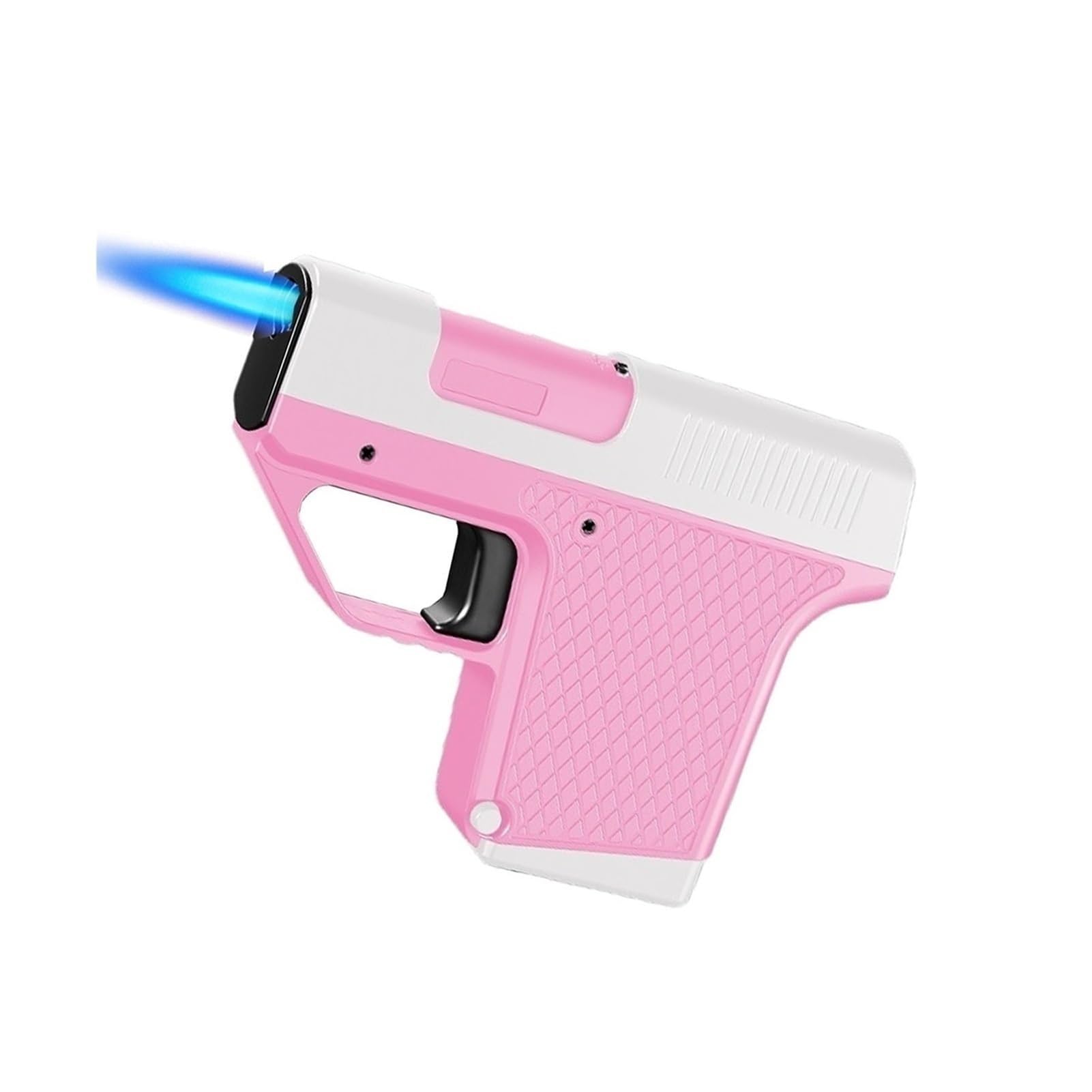 Multi-functional windproof inflatable cigarette lighter—holds 10 cigarettes, inflatable and with an adjustable flame—suitable for everyday use by men (black).(Pink)