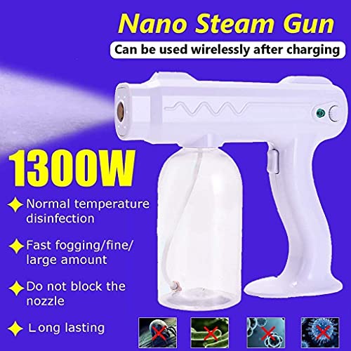 TOPNIU Spray Container Nano verstuiving Spray Gun 800ML Blauw Licht Nano Stoom Verstuiving Fοgger Sprayer, Portαble Elektrische Desinfectiοn Spray Fοgger, Handheld Spray Steam Gun - Image 4