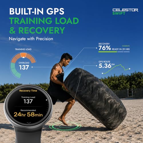 Image of Titan Celestor Swift Smart Watch 1.32 inch AMOLED Display, Advanced Badminton Mode, Training Load & Readiness, Built-in GPS with Advanced Running Mode, Zone-Based Training & Recovery, AI Day Brief - Blue