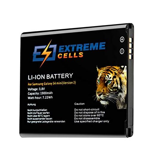 Extremecells batteri kompatibelt med Samsung Galaxy S4 Mini DuoS LTE GT-i9190 GT-i9192 GT-i9195 GT-i9198 ersätter EB-B500BE batteri HK Vers.
