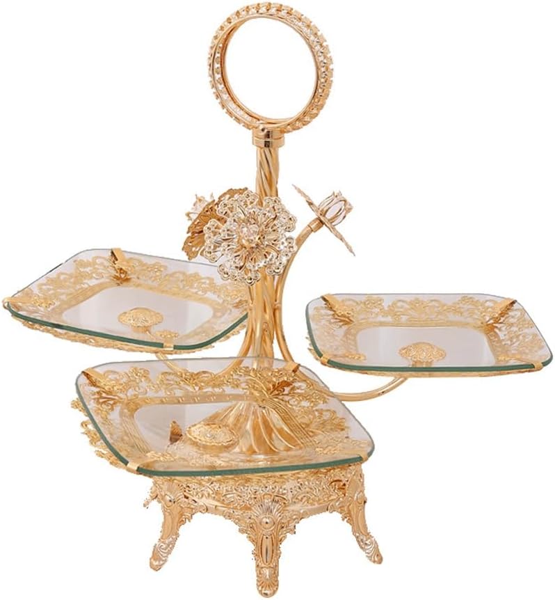 Household Crystal Fruit Platter Multi-layer Candy Dish Place Snack Plate