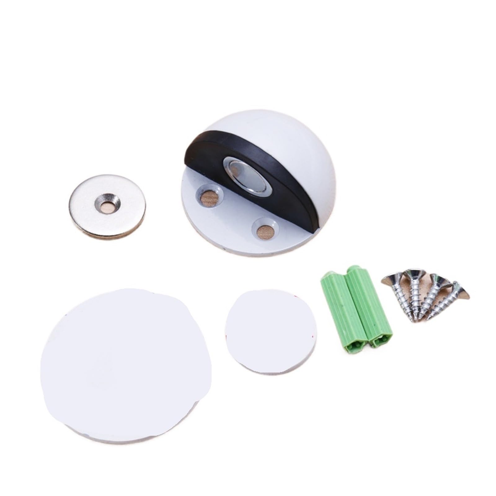 Kiddibubzi Color 04 Stainless Steel Rubber Magnetic Door Stopper Non Punching Sticker Hidden Door Holders Floor Mounted Door Stops(Color 04)