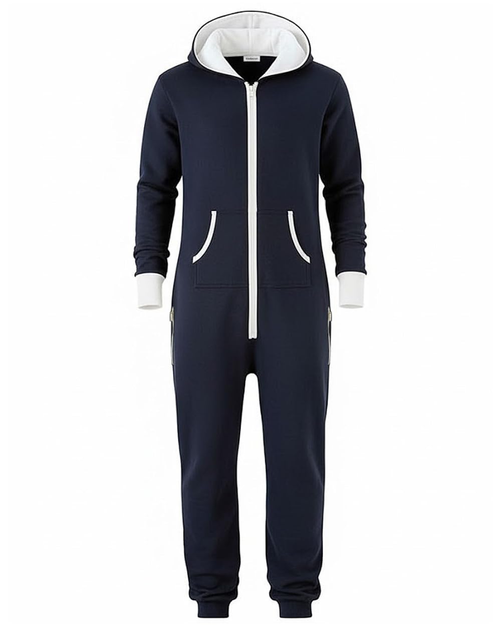 Hooded Onesies for Men, full zip Adult Jumpsuit Pyjamas – Plain Unisex Onesies for Men & Women, Comfortable All-in-One Loungewear, soft Fleece Sleepsuit
