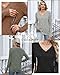 Yearntown 4 Pack Women's Maternity Nursing Tops, V Neck Breastfeeding Sweaters Long Sleeve Hidden Zipper Shirts(Black, Light Gray, Coffee, Army Green,X-Large)