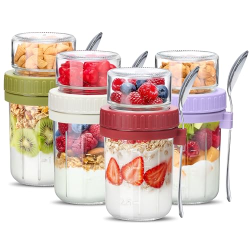 Danmu 4 Pack Overnight Oats Containers with Lids...