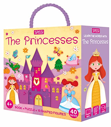 Sassi: Q-Box - The Princesses - Read-Play-Learn Enchanting Set, 40pc Puzzle, Booklet, 10 Figures, Storage Box, Interactive Educational Fun, Kids 4+