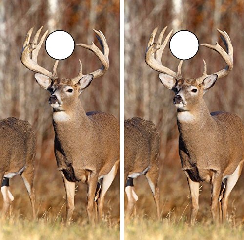 C234 Deer Hunting Buck Cornhole WRAP Wraps Laminated Board Boards Decal Set Decals Vinyl Sticker Stickers Bean Bag Game Vinyl Graphic Tint Image