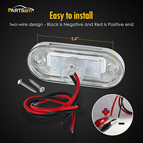 Marine Bateau LED Oblong Light Pack de 4 Lampes Transparentes Éclairage Blanc