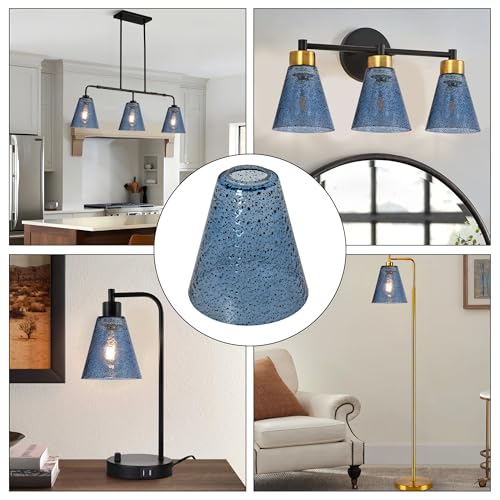 Image of Viinew Blue Seeded Glass Pendant Lamp Shade Mini Glass Light Cover