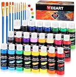 24 Colors Acrylic Paint Set, Yeeart Acrylic Paint, 2oz Bottles Classic Color, Rich Pigmented Canvas Paint, Professional Craft Paint Kit, Premium Non-toxic Paints for Artists, Acrylic Paint Set