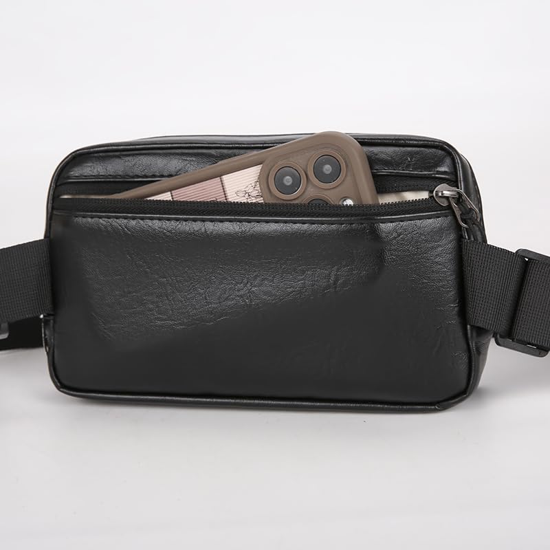 Image of Leather Chest Bag for Women, Crossbody Belt Bag Fanny Pack Purse Fashionable Waist Bags Handbag for Everyday Use Trip Walking Hiking
