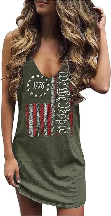 Image of Live Simple Coconut Tree Sleeveless Dress Sunshine Sand Beach Women's Summer Casual V Neck Mini Dress