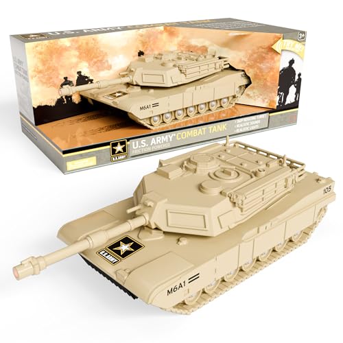 Lollipop U.S. Army Toy Friction Combat Tank with Lights and Sounds for Boys
