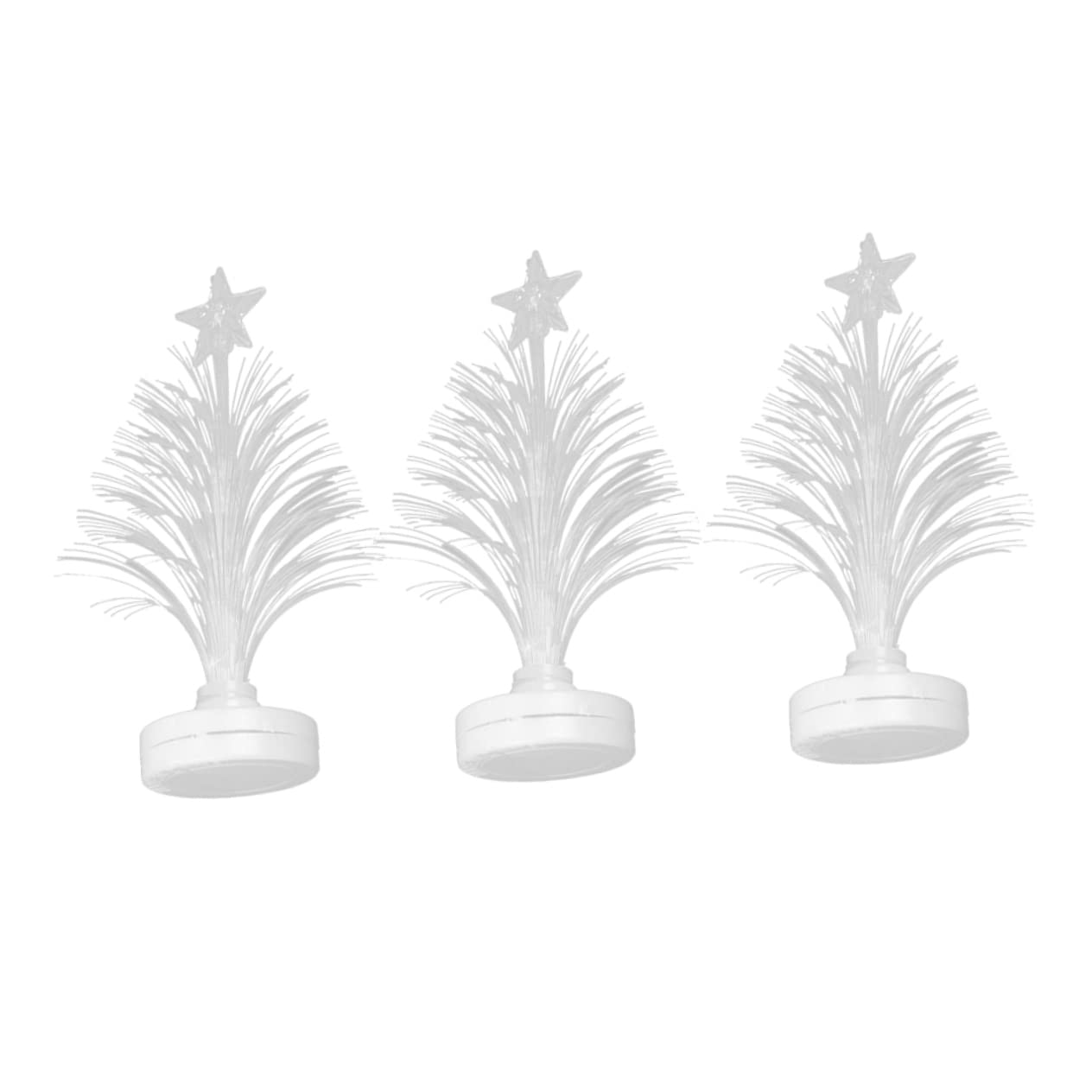 Veemoon 3pcs Led Fiber Optic Christmas Tree Night Light Fiber Optic Christmas Tree Lamp Decorations Lights Home Decor
