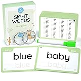 WJPC 60 Cards, 116PCS High Frequency Sight Words Flash Cards (Kindergarten), Phonics Learning Cards...