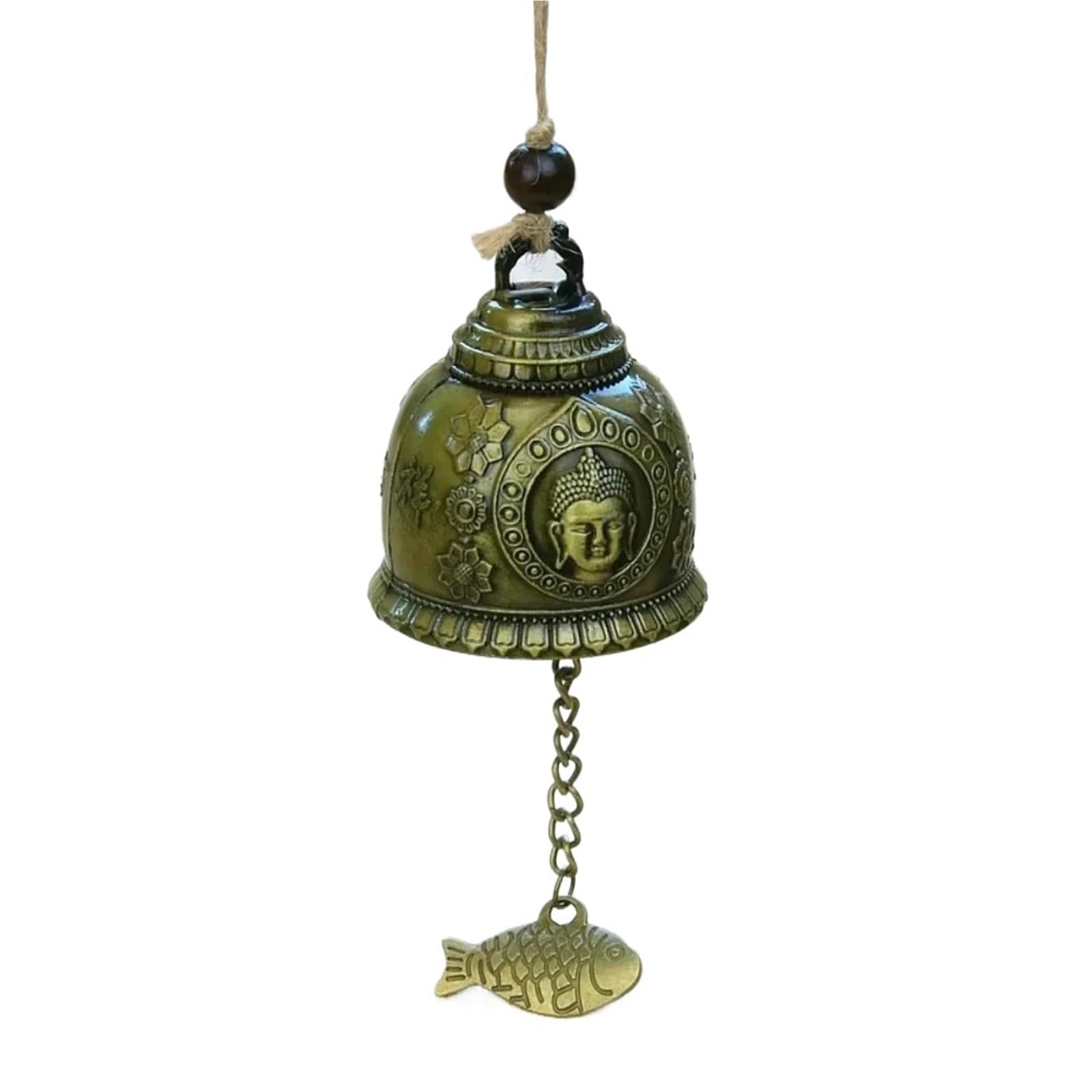 Wind Chimes Wind Chime Handmade Pendant Dragon And Fish Patterned Temple Bell Retro Decoration Wall Hanging(Color-03)
