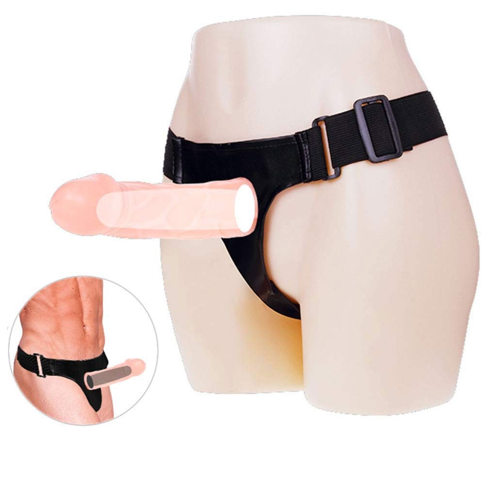 Dildo Strap-On Vuoto Deluxe da 15 Cm / 6 Pollici con Vibrazione, Giocattoli Sessuali Erotici con Pene Stimolatore Dildo Strap-On per Donne E Uomini Coppie Lesbiche