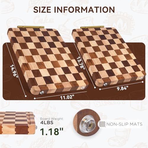 Tabla de Cortar Rectangular de Madera con Mango y Ranura para Jugos miniatura 3