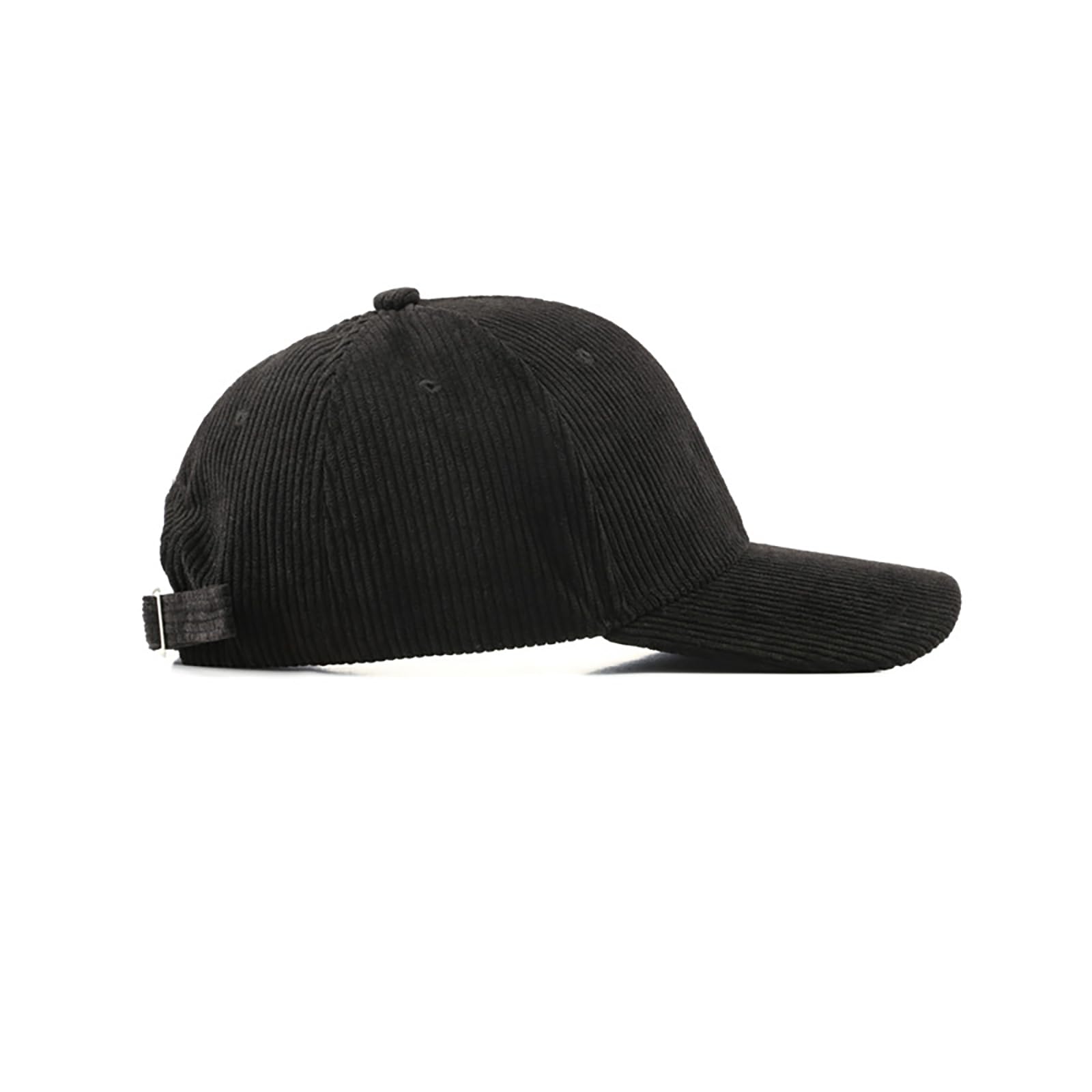 Corduroy Hat Low Profile Solid Color Baseball Caps Sun Hat Adjustable for Men and Women, Black, M/L