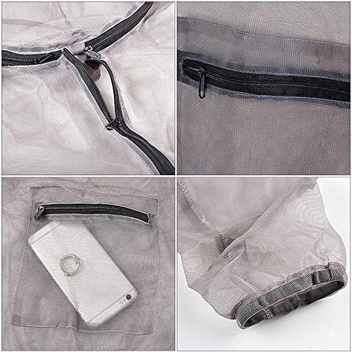 Festnight Ao ar livre Ultraleve Malha Com Capuz Bug Jacket Anti-mosquito Ver Através da Camisa de Ma