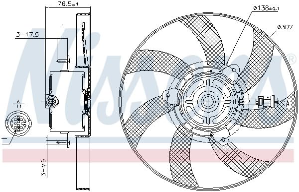 NISSENS Ventola, Raffreddamento motore 85716