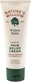 Nature's Willow Willow Balm Natural Pain Relief Cream for Muscles & Joints | Fast-Acting with Willow Bark & Menthol | Free from Artificial Fragrances & Dyes | 1-Pack | 3.5 fl oz