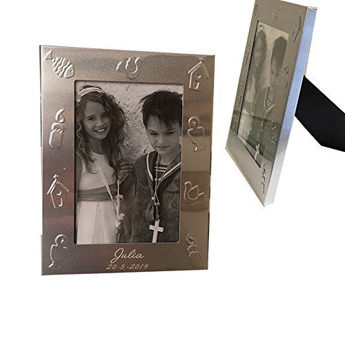 Portafoto con motivo de comunión GRABADO con nombre y fecha. Pack de...