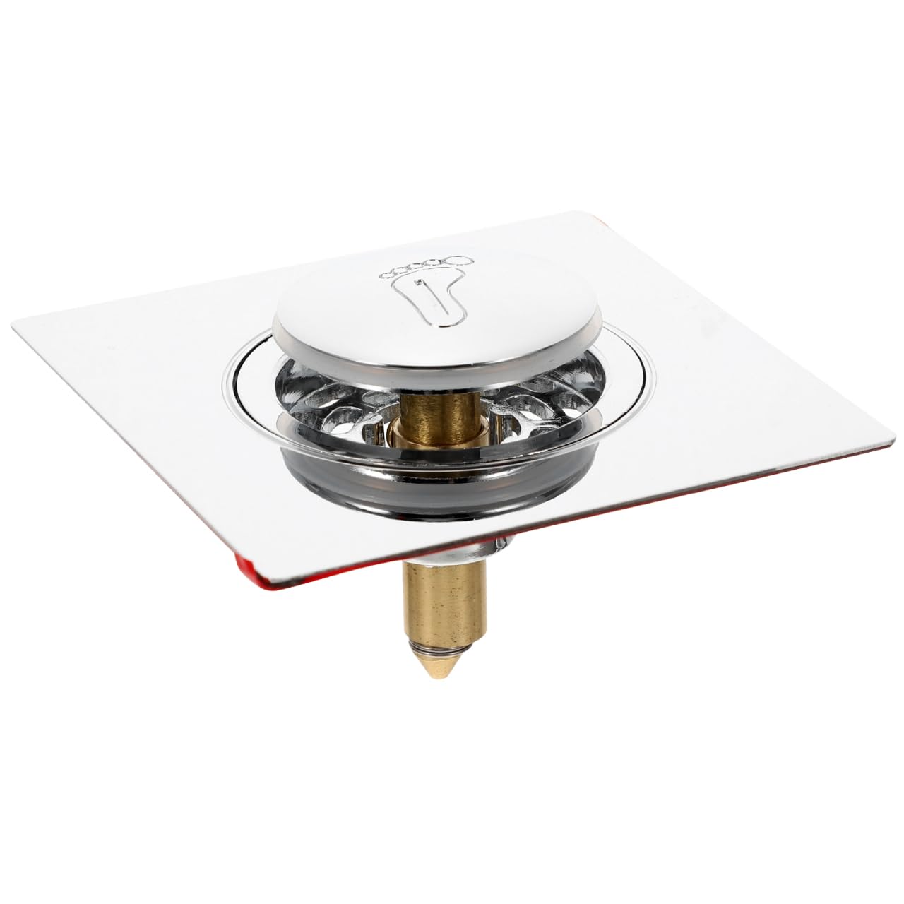 HOMSFOU Bathtub Drain Plug 3.54 Inch Sink Stopper with Hair Filter Panel Step-on Closure for Leak Prevention and Easy Cleaning Bathroom Floor Drain Accessory