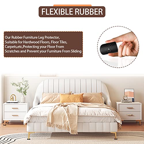 Furniture Coasters Non-Slip Bed Leg Pads Round Rubber Anti Sliding Caster Cups For Hardwood Floors Black 8Pcs 2.5Inch #TOP4
