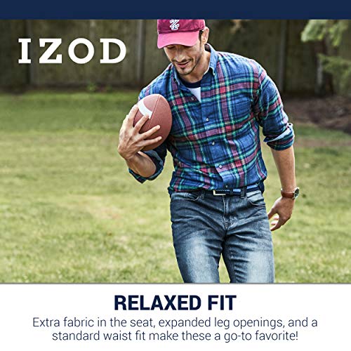 Izod Men's Comfort Stretch Denim Jeans (Relaxed Fit), Indigo Blast, 36W X 32L #TOP2