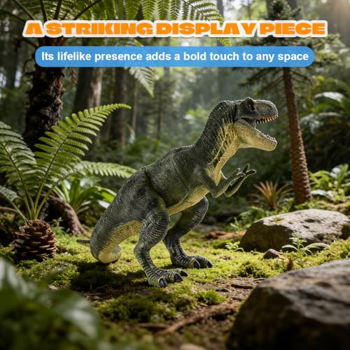 Image of PATPAT PVC Tyrannosaurus Rex Dinosaur Toy, Realistic T-Rex Figurine Ornament, Collectible Jurassic Dino Model for Kids Gift, Educational Play & Home Decoration, 31x13x17cm
