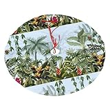 Cadeaux de vacances pratiques : cette jupe de sapin de Noël imprimée feuilles de palmier vertes est un excellent cadeau pour une pendaison de crémaillère, Halloween, Thanksgiving, Noël. C'est un article fonctionnel que les destinataires utiliseront année après année, et son design festif montre que vous vous souciez de leur joie de vacances. C'est également une pièce de décoration polyvalente qui s'adapte à différents styles d'intérieur.