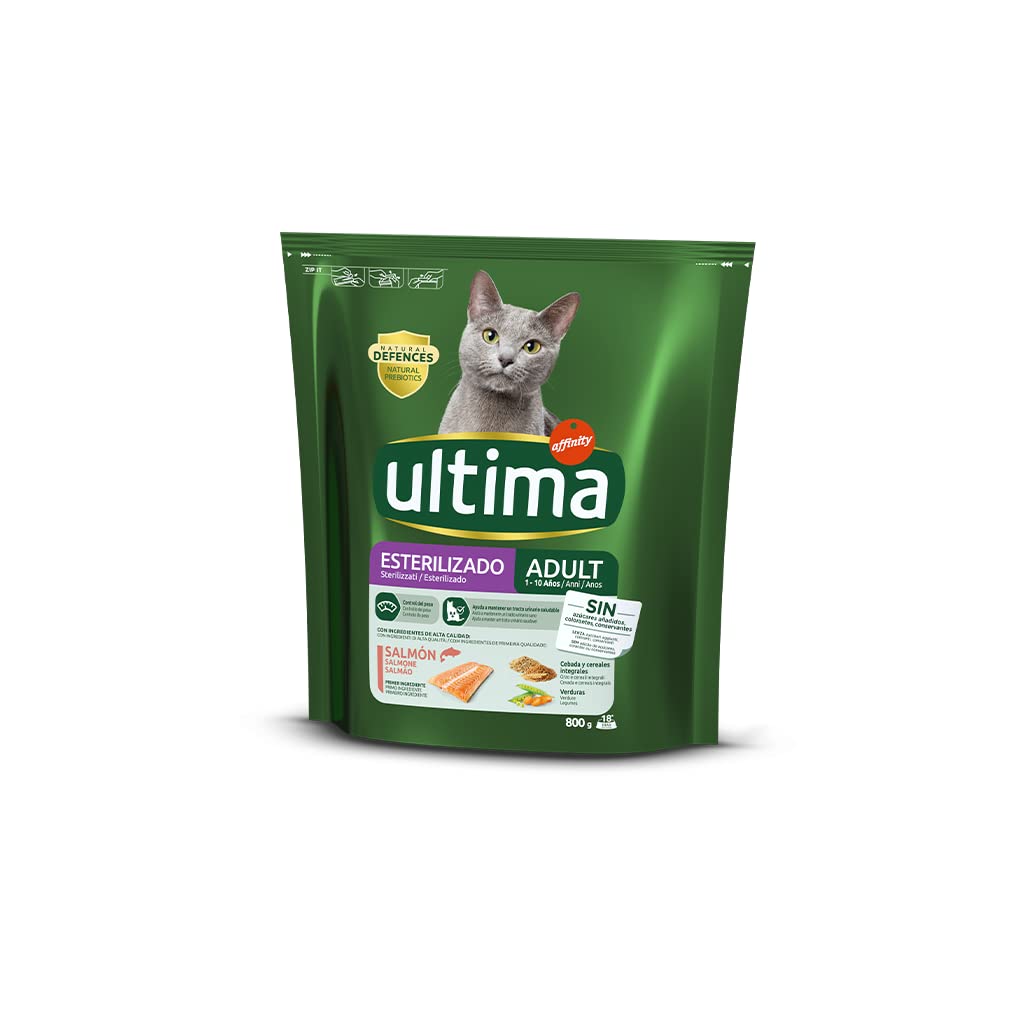Ultima Pienso para Gatos Esterilizados con Salmón - 800 gr