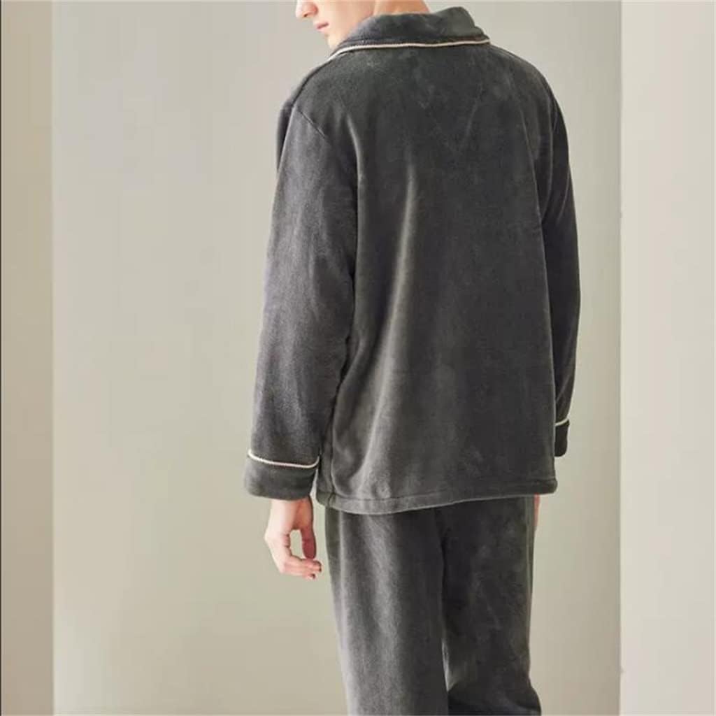 Autumn And Winter Pajamas Men's Coral Fleece Warm Can Be Worn Outside Flannel Suit