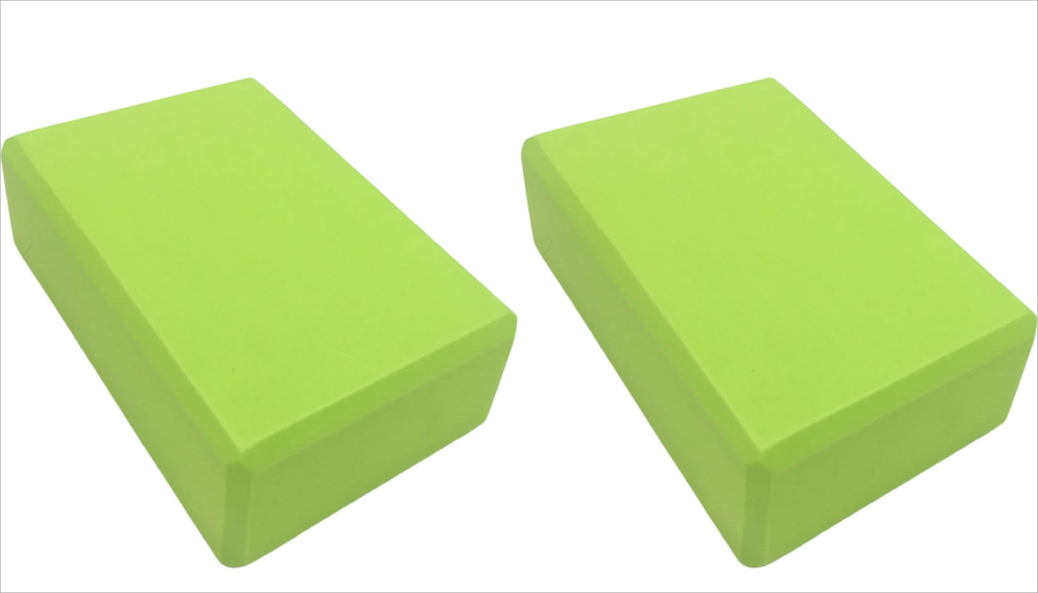 2 PCS High-Density Yoga Bricks, Soft Dance Exercise Bricks with Non-Slip Surface, Open Brick Leg Press Blocks, Yoga Auxiliary Practice Bricks for Stability and Alignment, Multiple Colors (green)