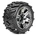 Roapex R/C R2004-CB2 Morph 1/10 Stadium Truck Tires, Chrome Black Wheels, 1/2 Offset, 12mm Hex (1 Pair)