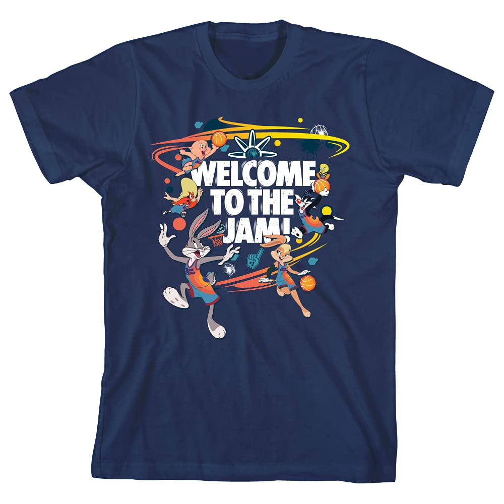 Space Jam 2: Welcome to The Slam, maglietta con stampa blu per ragazzi, Blu, Small