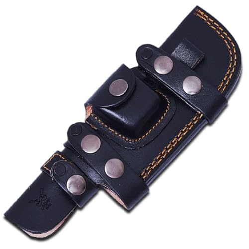ADAM KNIVES Bainha de faca rastreadora de couro para cinto, bainha de couro horizontal, bainha de co