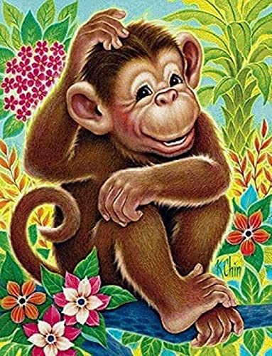 Kits Broderie Point de Croix Singe 11CT Cadeau de Noël Original 40x50 cm