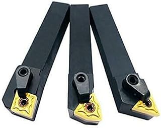 Juego de 3 soportes de herramientas de torno CNC con inserciones de carburo indexables para un rendimiento óptimo