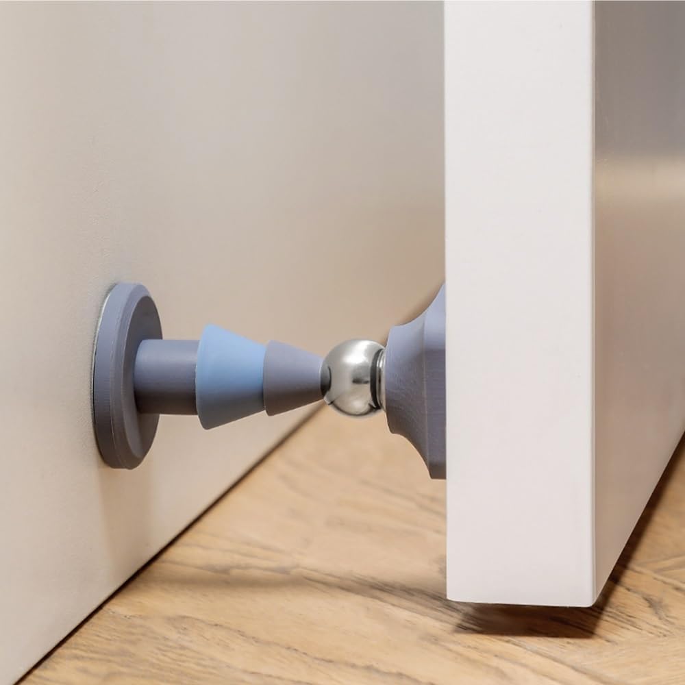 topes para puertas Tope de puerta magnético anticolisión, Hardware suave y silencioso, Tope de puerta magnético for pared for dormitorio y sala de estar suelo(Blu)