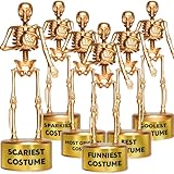 6 Pack Halloween Best Costume Skeleton Trophy, Halloween Skull Party Favor Prizes, Halloween Party Supplies Game Awards, Costume Contest Event Trophy, School Classroom Rewards for Kids Ages 8+