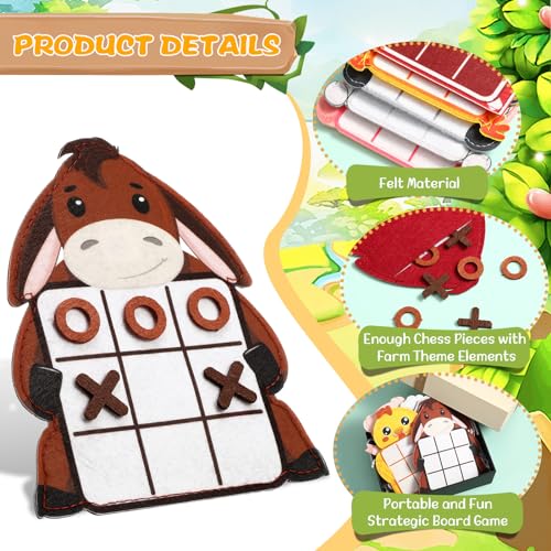 Blosssound 12 Pack Farm Party Favors Tic Tac Toe miniatura 3