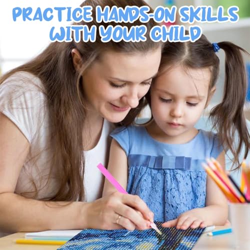 Image of PATPAT DIY Diamond Painting Art Kit for Kids 7 inches Aesthetic Starry | Night Diamond Painting Art with Frame DIY Diamond Painting Art Desk Decoration Craft Gift for Kids