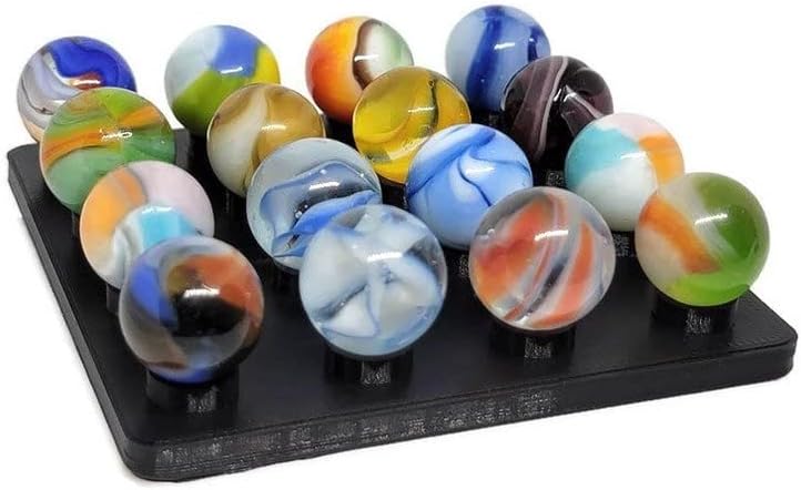 Expositor de mármol con capacidad para 16 canicas para canicas de 58 pulgadas + - Soportes de exhibición de mármol - Soportes de mármol - Exhibición