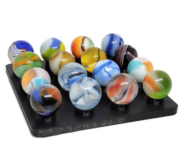 Pack of 2 Marble Displays Holds 16 Marbles for 58"+ marbles - Marble Display Stands - Marble Holders - Sphere Display (Black)