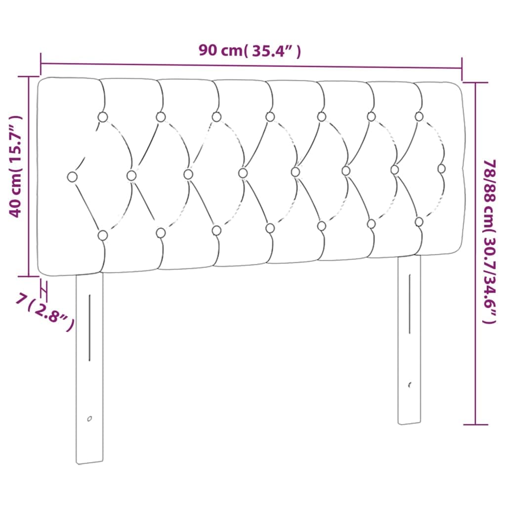 vidaXL Tête de Lit à LED Meuble de Chambre à Coucher Accessoire de Lit Simple Tête de Cadre de Lit Intérieur Rose 90x7x78/88 cm Velours