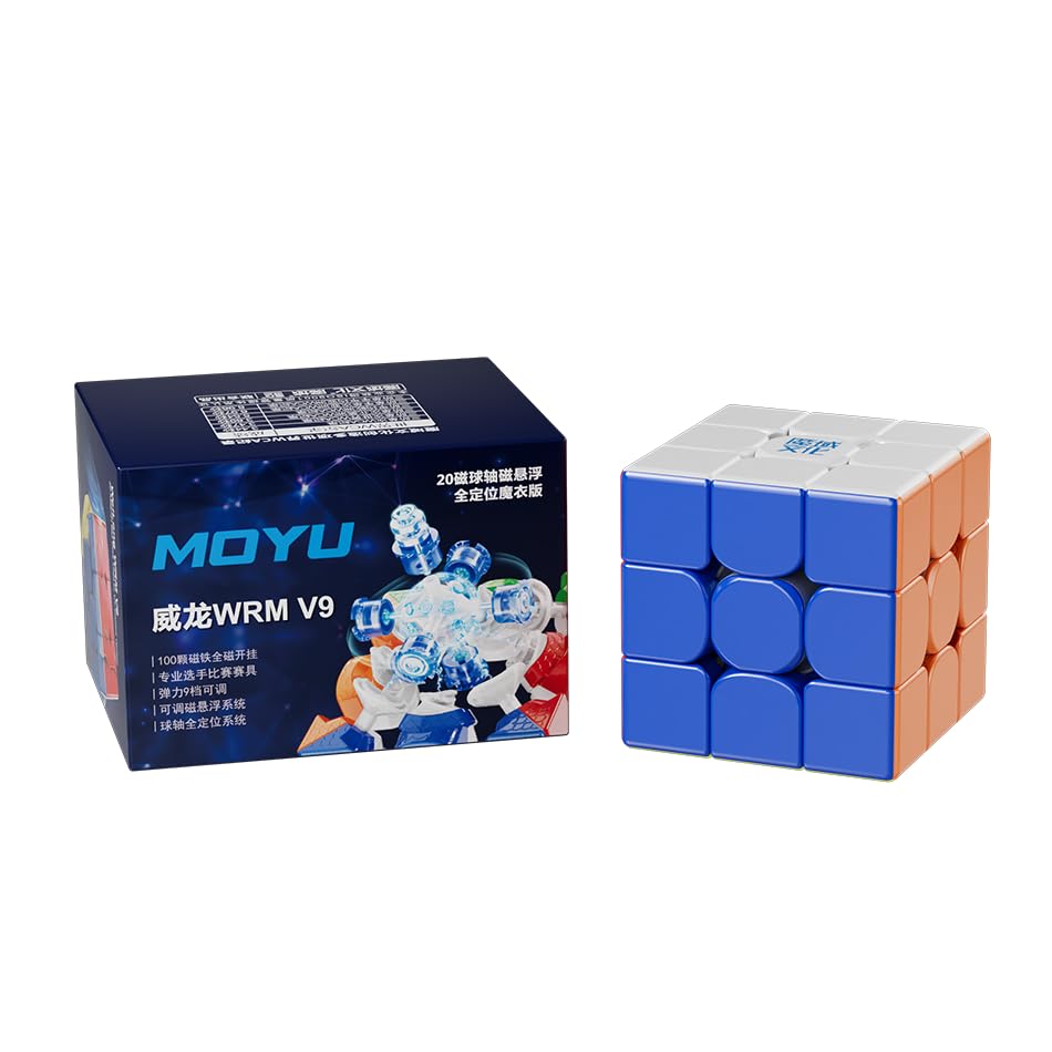 Moyu WeiLong WRM V9 SpeedCube MagLev 20 Aimant Ball Core MagLev Full Positioning 3 x 3 Cube magique, Dual Adjustment SpeedCube, Magnetic Master Stickerless Magic Cube, Deal Puzzle Game for Speed Cuber