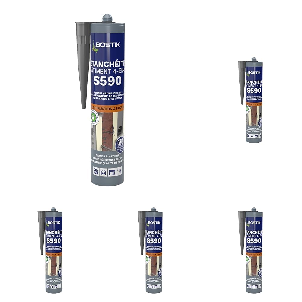 Mastic d'étanchéité bâtiment Bostik S590 noir pour réparer les joints usés extérieurs