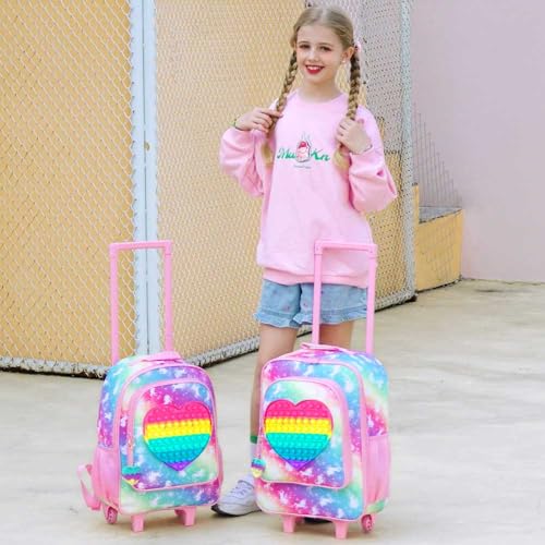 Image of CCJPX Kids Luggage for Girls, Cute Unicorn Suitcase Rolling with Wheels, Travel Carry on for Children Toddler Elementary - Pink
